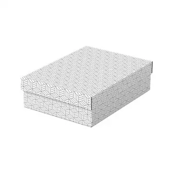 Ensemble de 3 boîtes de rangement et cadeau LEITZ Home M, blanc, carton ondulé 100 % recyclé, couvercle amovible 628284