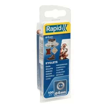 Rapid 5000409 œillets, 4 mm, couleurs assorties, 100 pièces