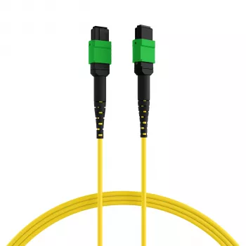 EFB Elektronik Câble de raccordement MPOF8MPOFOS2-3 MPO-PLUS APC femelle vers MPO-PLUS APC femelle OS2 monomode 8 fibres type B LSZH jaune, 3 m