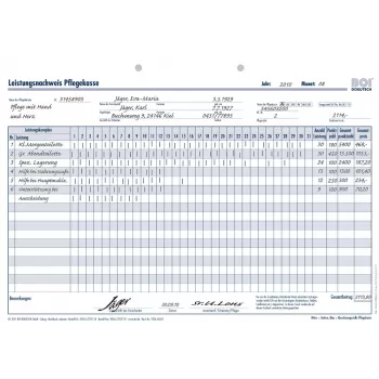 BOI justificatif de prestations caisse de soins infirmiers sans complexes de prestations, formulaires, 50 pièces (9206-00312)