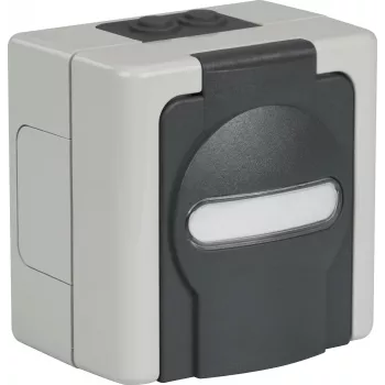 EFB ET-25020 boîtier vide en saillie pour pièce humide pour 2 modules Keystone, IP44, gris