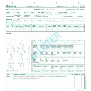 Formulaires de documentation des plaies BOI, 50 feuilles A4 9206-00435N