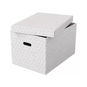 Esselte Boîte de rangement Home L, lot de 3, blanc, 628286