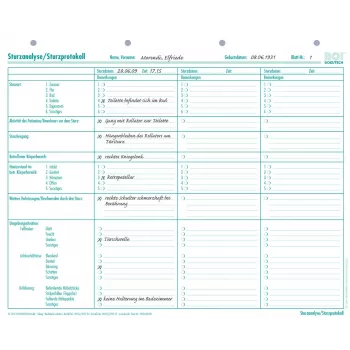 BOI Formulaires analyse de chute/protocole, 50 feuilles (9206-00389)