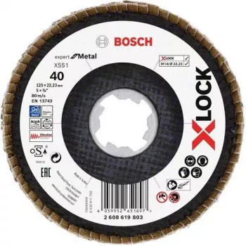 Disque à tronçonner Bosch Expert for Inox X-LOCK, 125 x 1,0 mm, acier inoxydable, 1 pièce 2608619803