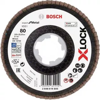 Disque à tronçonner Bosch Accessories 2608619805 Expert for Inox X-LOCK, 125 mm x 1,0 mm, grain 60, acier inoxydable, 1 pièce
