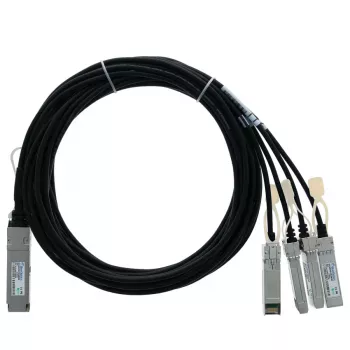 Câble de dérivation d'attache direct BLUELAN compatible Juniper QFX-QSFP-DACBO-2M 40G QSFP vers 4x10G SFP+ passif, 2 m, AWG30 QFX-QSFP-DACBO-2M-BL
