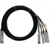 Câble de dérivation d'attache direct passif BlueLAN 40G QSFP+ vers 4x10G SFP+, 2 m, AWG30, compatible NVIDIA (MCC1V30A-002-BL)