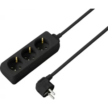Multiprise Sygonix SY-4890978 noire Schuko 3 prises 1,5 m protection contre les surtensions