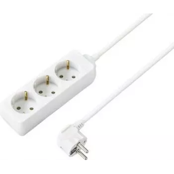 Multiprise Schuko 6 prises SYGONIX SY-4890980 blanche, câble 1,5 m, sans interrupteur, protection enfants