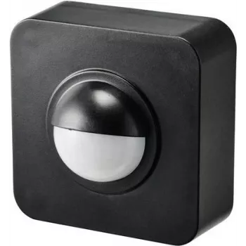 Détecteur de mouvement PIR en saillie SYGONIX SY-5046552 120° noir IP65