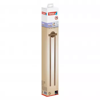 Porte-serviettes pivotant 2 barres tesa MOON BRONZE, autocollant, métal, aspect bronze, charge 6 kg 40602-00000-00