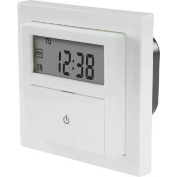 Sygonix SY-4504968 Minuterie numérique encastrable avec programme hebdomadaire, 1800 W, compte à rebours, cadre en saillie inclus