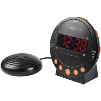 Sygonix SY-5266562 Réveil électronique noir écran fluorescent