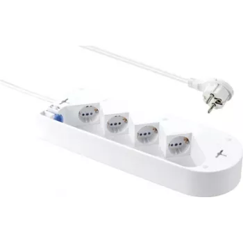 Sygonix SY-5228510 multiprise 4 prises avec interrupteur, blanche, câble 1,5 m