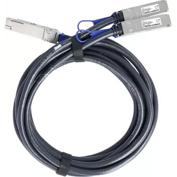 Câble breakout passif à attache directe BlueLAN 200Gb/s QSFP56 vers 2x 100Gb/s QSFP56, 3 m, AWG26, compatible NVIDIA MCP7H50-H02AR26-BL