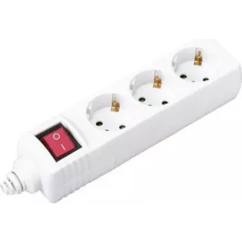 Multiprise 3 prises Sygonix BT-2372210 avec interrupteur lumineux, blanche, câble 1,5 m
