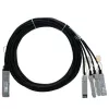 Câble direct attach breakout QSFP 40GBASE-CR4 vers 4x10GBASE-CR SFP+ BlueLAN 40G-QSFP-4SFP-PC-0201-BL compatible Brocade passif, 2 m, 30 AWG