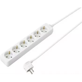 Multiprise 6 prises Schuko SYGONIX SY-4890998 blanche câble 1,5 m sans interrupteur