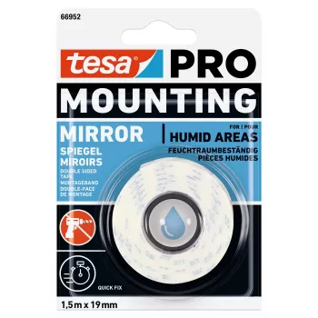 Ruban de montage pour miroir tesa Mounting PRO blanc 1,5 m x 19 mm 66952-00000-00