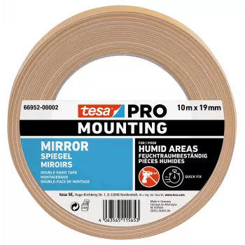 Ruban de montage pour miroir tesa Mounting PRO blanc 10 m x 19 mm 66952-00002-00