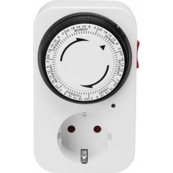 Minuteur hebdomadaire analogique Sygonix SY-5045304 3680 W IP20 blanc