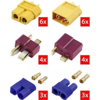 Câble adaptateur répartiteur Y Reely RE-6699867 XT60 vers T-Plug et EC3 plaqué or