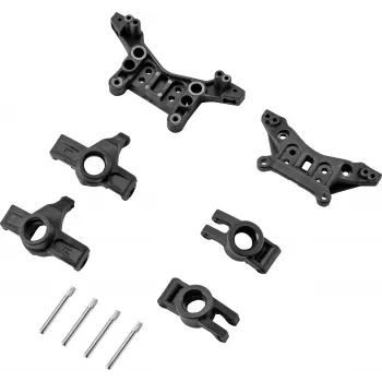 Ensemble de supports d'amortisseur et fusées d'essieu Reely RE-6904716 pour Rhino 2 1:10 4WD Buggy