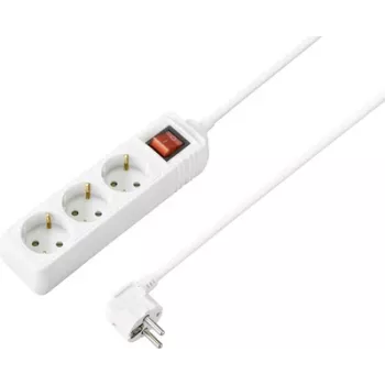 Multiprise avec interrupteur Sygonix SY-4890990 blanche Schuko 3 prises 1,5 m