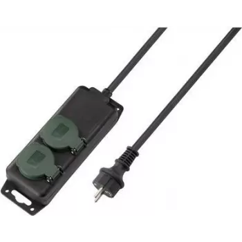 Multiprise SYGONIX SY-5145338 avec 6 prises Schuko, câble 1,5 m, noir/vert