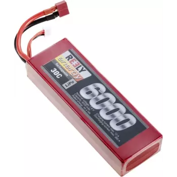 Batterie LiPo Reely 7,4 V 6000 mAh 2S 30C boîtier rigide fiche T RE-7855155