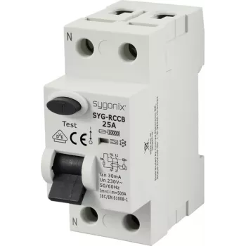 Interrupteur différentiel Sygonix SY-6438014 1P+N 25 A 30 mA type A 230 V AC 10 kA