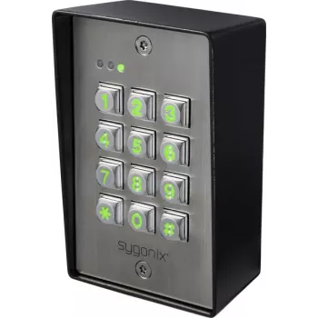 Serrure à code en saillie Sygonix SY-6888064, 12-24V DC/AC, IP65, clavier rétroéclairé