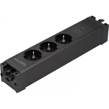 Module de prises 3 ports à encastrer sans interrupteur Sygonix SY-6872236, noir