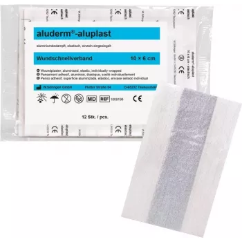 SÖHNGEN aluderm®-aluplast Elastic Wound Dressing Plaster Roll, 6 cm x 1 m, Sterile, Individually Sealed Sections
