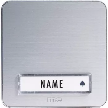 M-E MODERN-ELECTRONICS KTA-1 A/S plaque de bouton de sonnette encastrée, 1 bouton, acier inoxydable, argent, 12 V/1 A, éclairage LED, IP44