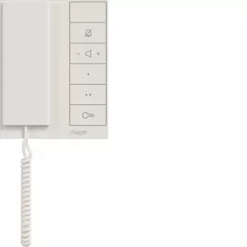 Hager RTQ640X poste intérieur audio avec combiné pour bus IP 2 fils, blanc polaire