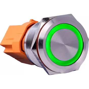 Bouton-poussoir momentané Joy-IT BUTTON22C-M-GR, 250 V AC, 15 A, IP67, IK10, 22 mm, vert