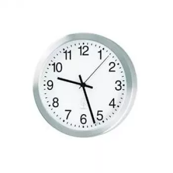 Horloge murale radio-pilotée en aluminium PEWETA, diamètre 40 cm, argent (51.017.415)