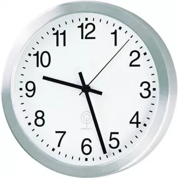 Horloge murale radio-pilotée en aluminium PEWETA, diamètre 40 cm, argent (51.017.415)