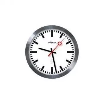 Horloge murale radio-pilotée PEWETA horloge de gare, 30 cm, aluminium 51.020.325
