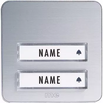 Bouton-poussoir de sonnette en saillie argenté M-E MODERN-ELECTRONICS KTA-2 A/S, IP44, aluminium