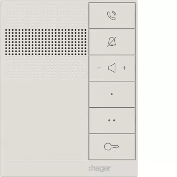 Platine intérieure audio Hager RTQ620X mains libres blanc