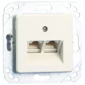 Metz Connect UPk unité de raccordement universelle encastrée, design UAE, 2xRJ45, mini-borne (130064111-I)