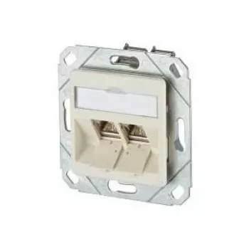 METZ CONNECT BTR E-DAT modul 8/8(8) UPk Prise de données encastrée, 2x RJ-45, CAT 6e, blindée, blanc perle RAL 1013 1309121101-E