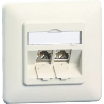 METZ CONNECT E-DAT modul 8/8(8) UP boîte de raccordement RJ45 encastrée Cat.6A blindée, blanc pur 1309121002-E-90