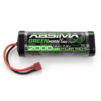 Absima Greenhorn pack d'accus NiMH 7,2 V 2000 mAh T-Plug softcase pour modèles RC
