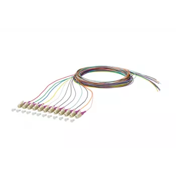 Câble de brassage fibre optique METZ CONNECT 150N1JO0020E OM4 multimode, 12x LC duplex, 2 m, cœur 50 µm, multicolore
