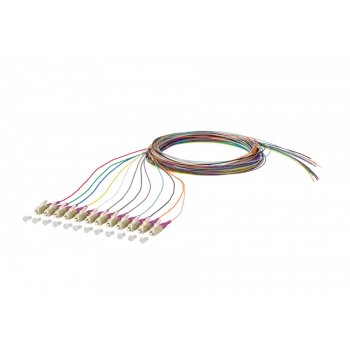 Câble de brassage fibre optique METZ CONNECT 150N1JO0020E OM4 multimode, 12x LC duplex, 2 m, cœur 50 µm, multicolore