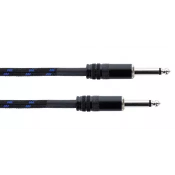 Câble audio jack mono Cordial 14770 6,3 mm TS vers 6,3 mm TS 5 m noir/bleu textile
